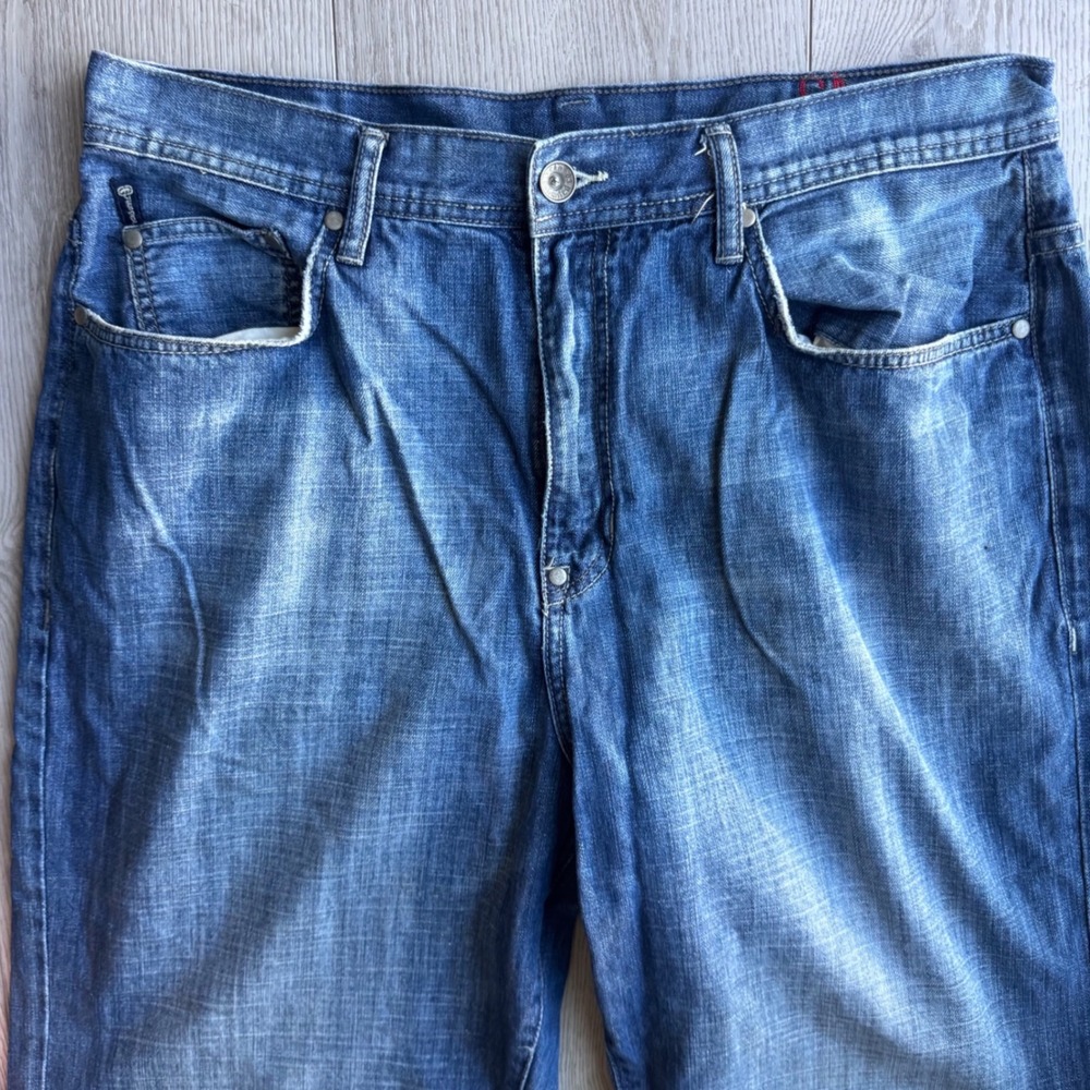 Ecko Unltd Baggy Jeans Mens 30 Y2K Embroidered Hip Hop Skater Denim Blue - Picture 4 of 9